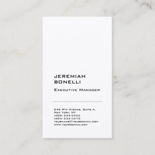 Professional plain minimalist modern premium silk business card