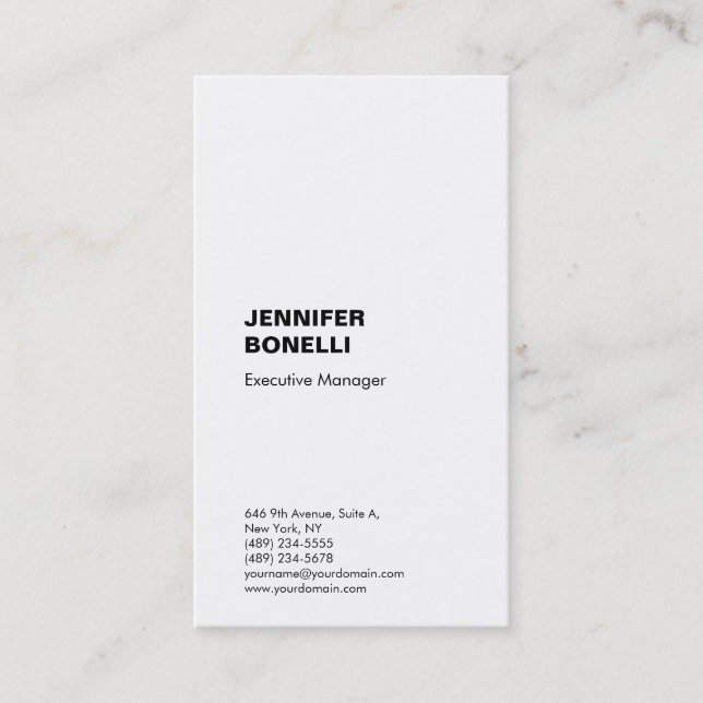 Professional plain minimalist modern trendy  business card (Front)