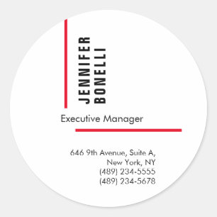 Professional plain minimalist modern trendy classic round sticker