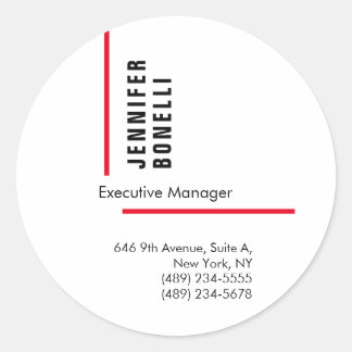 Professional plain minimalist modern trendy classic round sticker