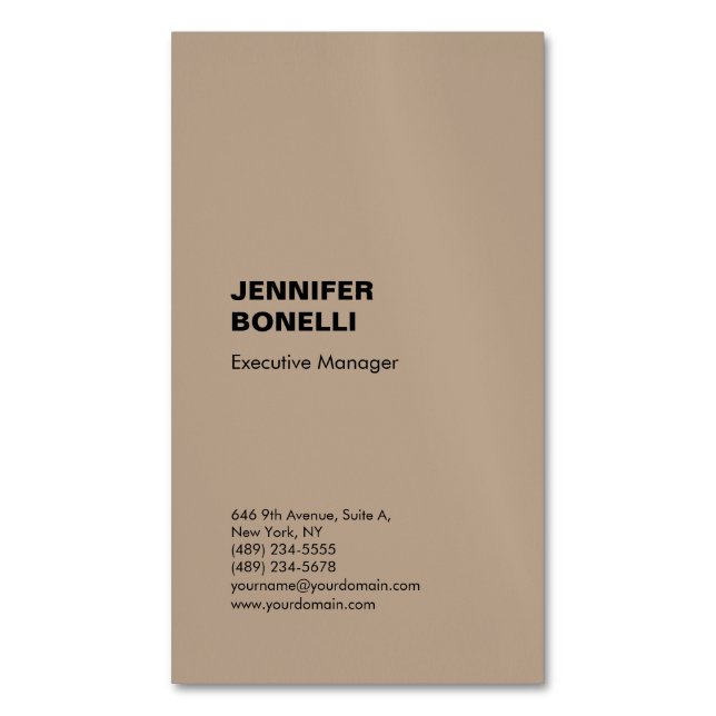 Professional plain minimalist modern trendy 	Magnetic business card (Front Vertical)