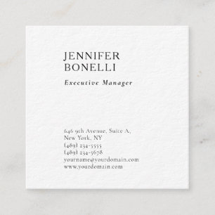 Professional plain minimalist modern trendy square business card
