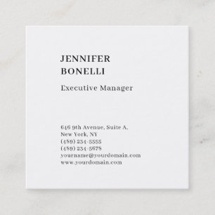 Professional plain minimalist modern trendy square business card