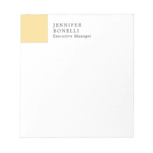 Professional plain minimalist modern yellow white notepad