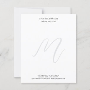 Professional Plain Minimalist Monogrammed Paper
