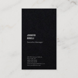 Professional plain minimalist premium black trendy business card