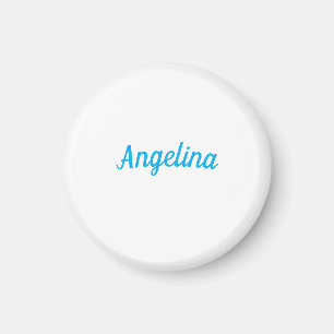 Professional Plain Modern Elegant Blue Your Name Magnet