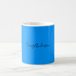 Professional Plain Modern Elegant Bright Blue Chic Coffee Mug