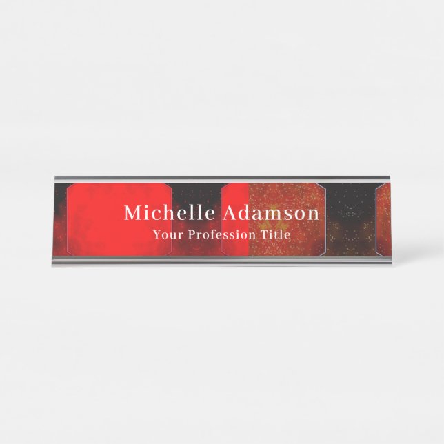 Professional Plain Modern Elegant Desk Name Plate (Front)
