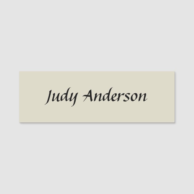 Professional Plain Modern Elegant Name Tag (Front)