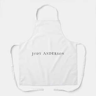 Professional Plain Modern Elegant Your Name Apron