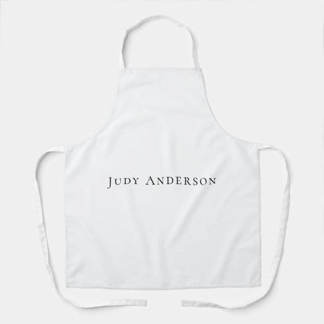 Professional Plain Modern Elegant Your Name Apron (Front)