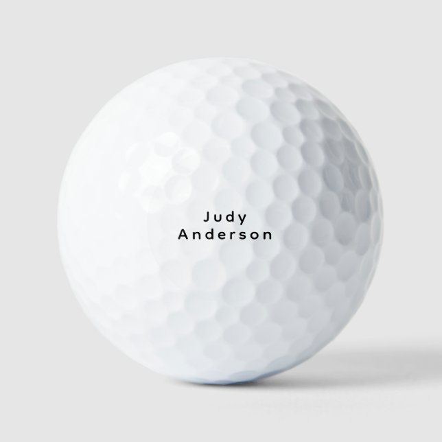 Professional Plain Modern Elegant Your Name Golf Balls (Front)