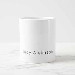 Professional Plain Modern Elegant Your Name Large Coffee Mug