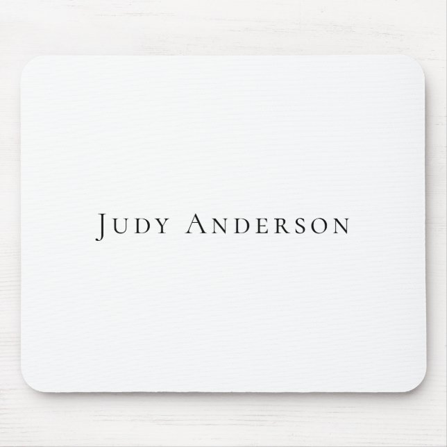 Professional Plain Modern Elegant Your Name Mouse Mat (Front)