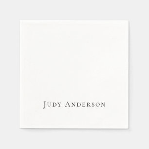 Professional Plain Modern Elegant Your Name Napkin