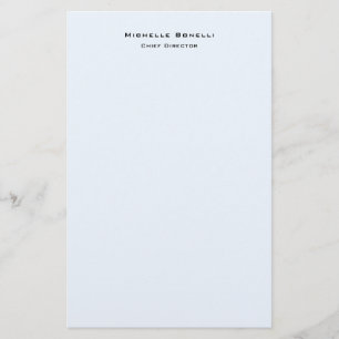 Professional Plain Modern Minimalist Alice Blue Stationery