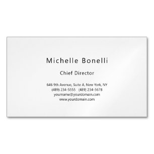 Professional Plain Modern Minimalist Grey White Magnetic Business Card