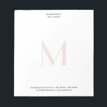 Professional Plain Modern Minimalist Monogrammed Notepad<br><div class="desc">Check out our modern mimalist templates to help you design your perfect product.</div>