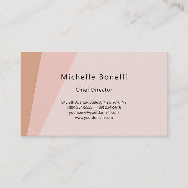 Professional Plain Modern Minimalist Pastel Colour Business Card (Front)