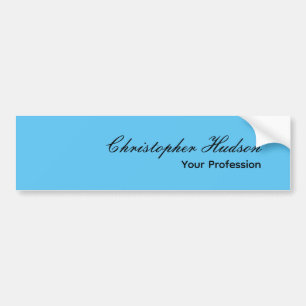 Professional Plain Modern Minimalist Sky Blue Bumper Sticker
