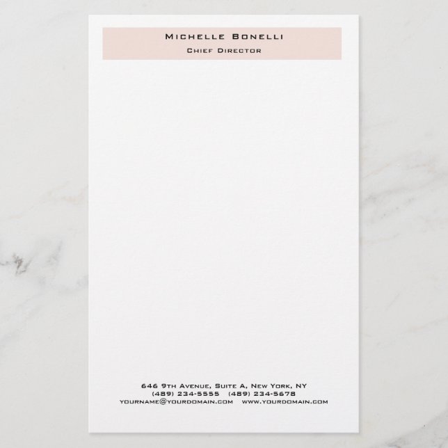 Professional Plain Modern Minimalist  Stationery (Front)