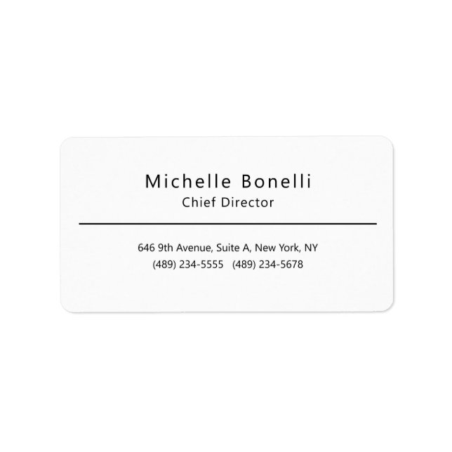 Professional Plain Modern Minimalist White Label (Front)