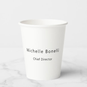 Professional Plain Modern Minimalist White Paper Cups