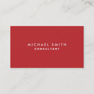 Professional Plain Red Elegant Real Estate Business Card