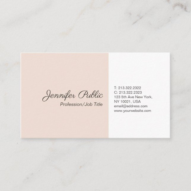 Professional Plain Simple Elegant Colours Modern Business Card (Front)