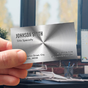 Professional Plain Sliver Radial Metallic Look Business Card