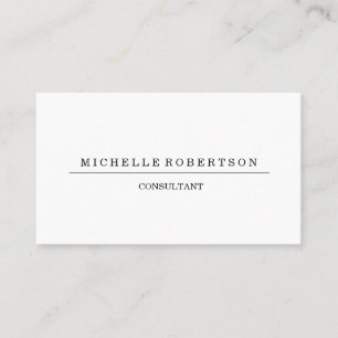 Professional Plain Unique Minimalist Black White Business Card