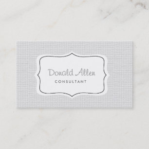 Professional Plain White Elegant Fabric Simple Business Card