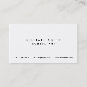 Professional Plain White Elegant Modern Simple Business Card