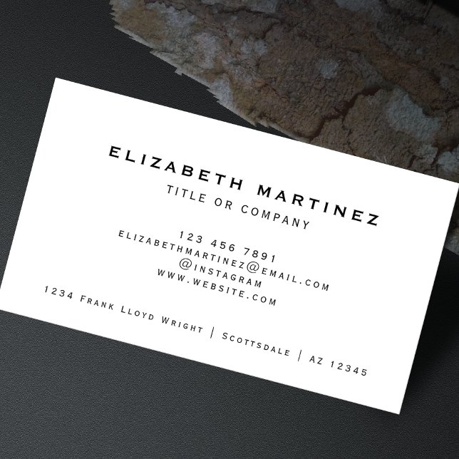 Professional Plain White Generic Design Simple Business Card (Creator Uploaded)