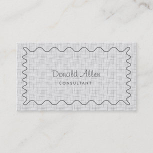 Professional Plain White Linen Elegant Grey Business Card