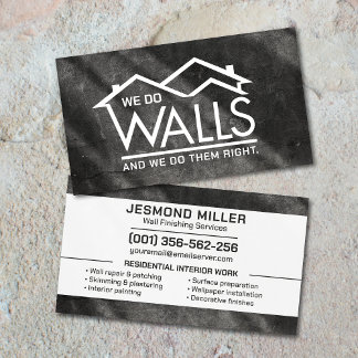 Professional Plaster Paint Wall Services Business Card