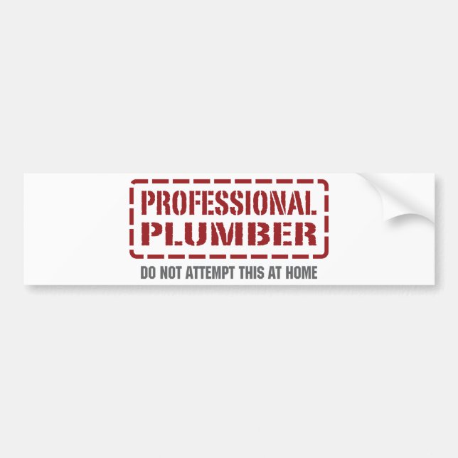 Professional Plumber Bumper Sticker (Front)