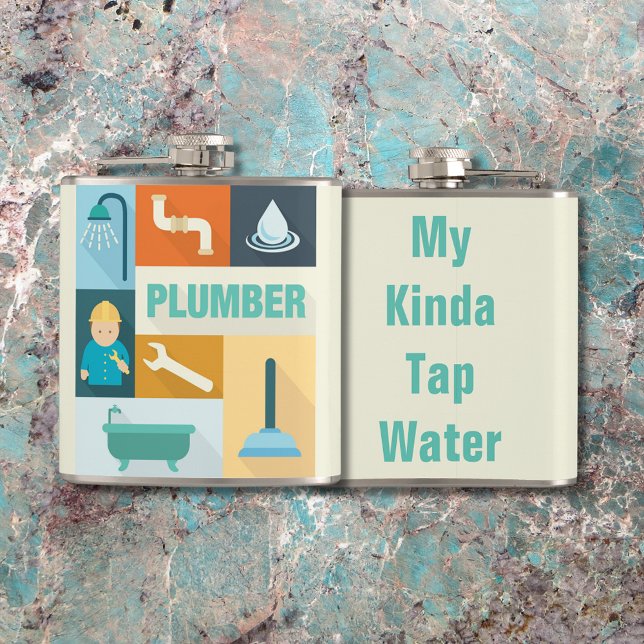 Professional Plumber Iconic Designed Hip Flask (Creator Uploaded)