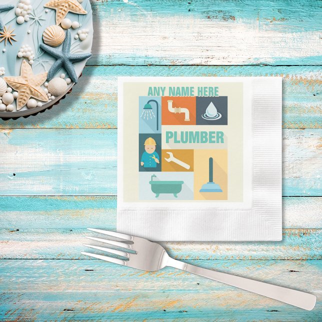 Professional Plumber Iconic Designed Napkin (Creator Uploaded)
