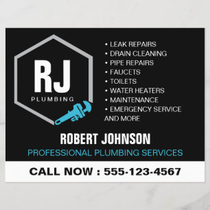 Professional Plumber Logo Plumbing Services Flyer