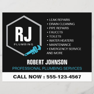 Professional Plumber Logo Plumbing Services Flyer