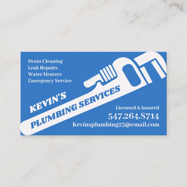 Professional Plumbing Business Card Template (Front)