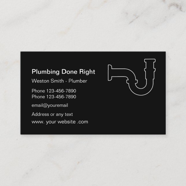 Professional Plumbing Service Business Card (Front)