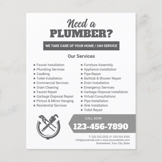 Professional Plumbing Service Business Logo Flyer (Front)