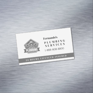 Professional Plumbing Service Business Logo Magnetic Business Card