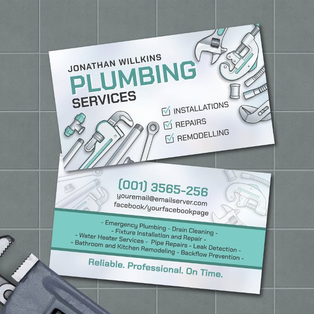 Professional Plumbing Services  Business Card (Creator Uploaded)