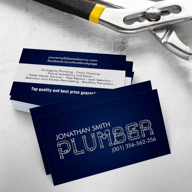 Professional Plumbing Services  Business Card (Creator Uploaded)