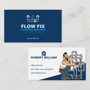 Professional Plumbing Services Plumber Business Card