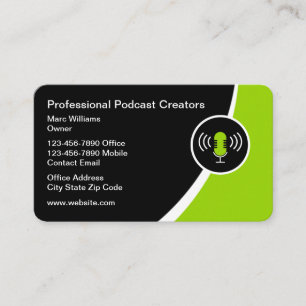 Professional Podcast Creation Business Cards